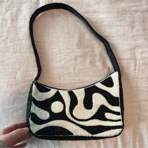 Black and White Patterned Women's Bag